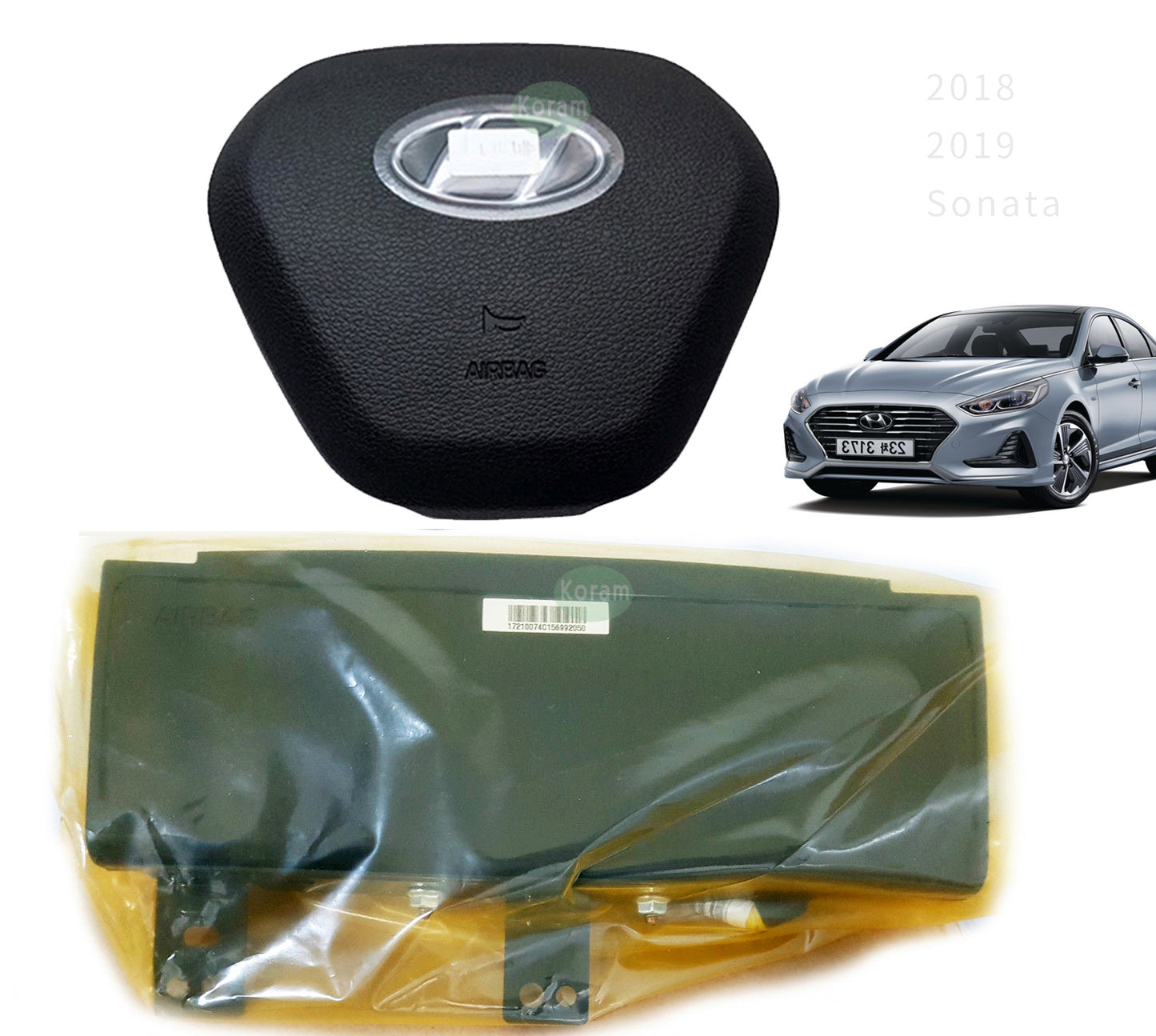 2018-2019 Hyundai sonata 2.4L Steering Wheel 80100-C1500Try & Knee Airbag Set Brand New Original