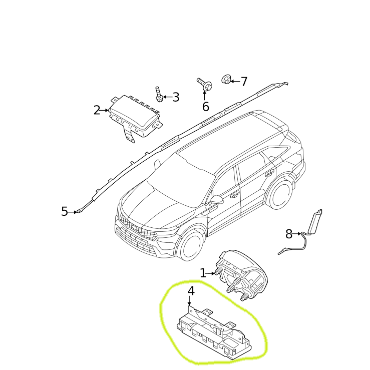 OEM 80200-P2100 - 2021 2022 2023 Kia Sorento Knee Airbag Module LEFT DRIVER's